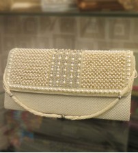 Pearl White Party Clutch